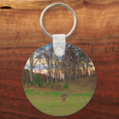 Little Deer &a Pink Sunset Schlüsselanhänger (Vorderseite)