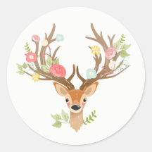 Little Deer favorit tag Sticker woodland Antlers