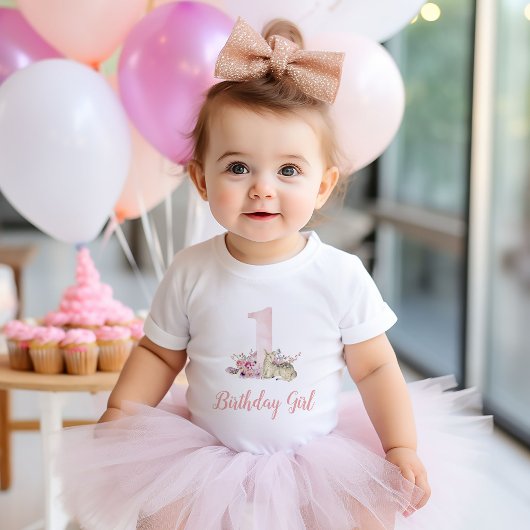 Little Deer First Birthday Party Personalisiert Baby T-shirt