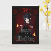 Little Devil 1 Gothic Happy Birthday Card Karte (Gelbe Blume)