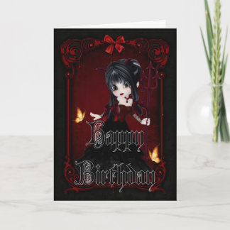 Little Devil 1 Gothic Happy Birthday Card Karte