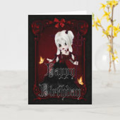 Little Devil 2 Gothic Happy Birthday Card Karte (Gelbe Blume)