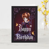 Little Devil 5 Gothic Happy Birthday Card Karte (Gelbe Blume)