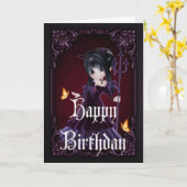 Little Devil 6 Gothic Happy Birthday Card Karte (Gelbe Blume)
