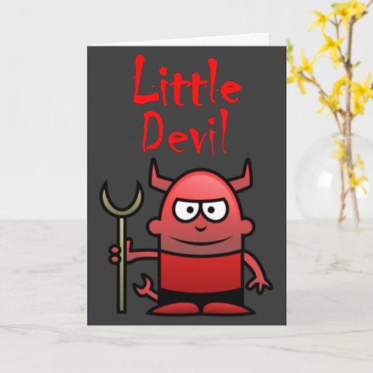 Little Devil Birthday Karte (Gelbe Blume)