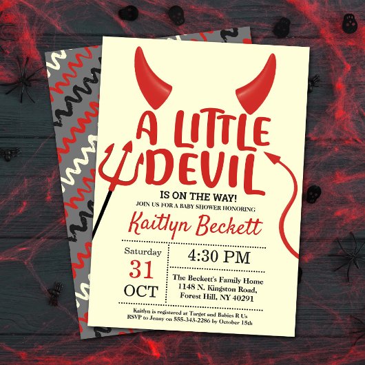 Little Devil Halloween Baby Dusche Einladung