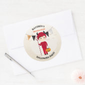 Little Devil Halloween-Party Runder Aufkleber (Umschlag)