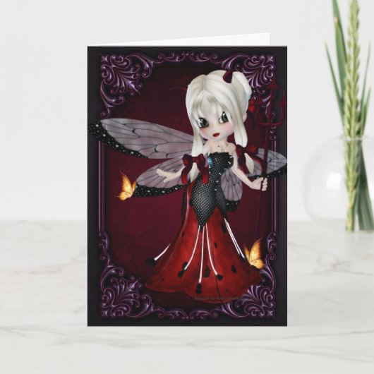 Little Devil Ladybug Design 2 Grußkarte Karte (Vorderseite)