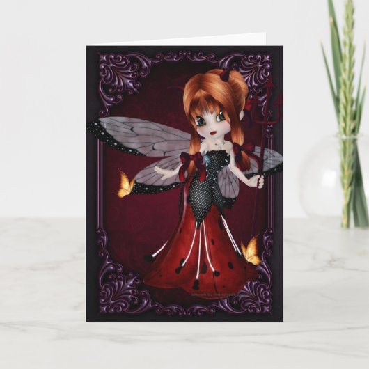 Little Devil Ladybug Design 3 Grußkarte Karte (Vorderseite)