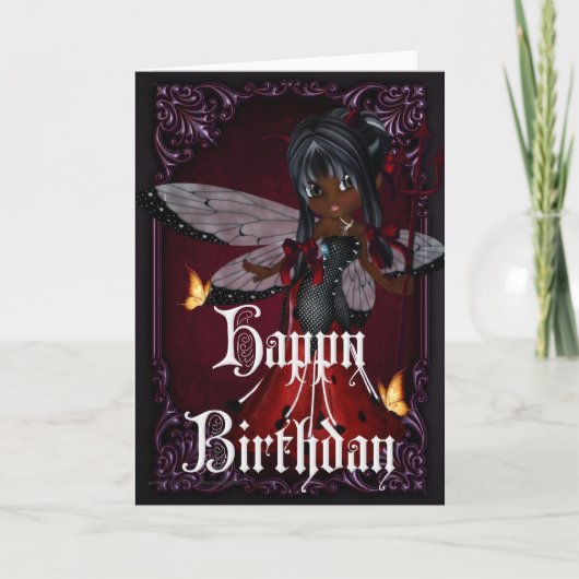 Little Devil Ladybug Design 4b Happy Birthday Card Karte (Vorderseite)