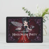 Little Devil Ladybug Fantasy Halloween 1 Einladung (Stehend Vorderseite)