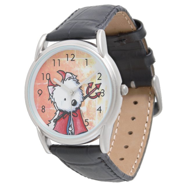 Little Devil Red WESTIE Watch Armbanduhr (Schrägansicht)