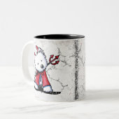 Little Devil Westie Zweifarbige Tasse (Vorderseite Links)