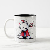 Little Devil Westie Zweifarbige Tasse (Links)