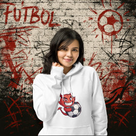 Little Devil with a soccer ball Hoodie
