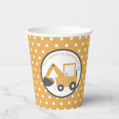 Little Digger Bau Geburtstag Pappbecher (Vorderseite)