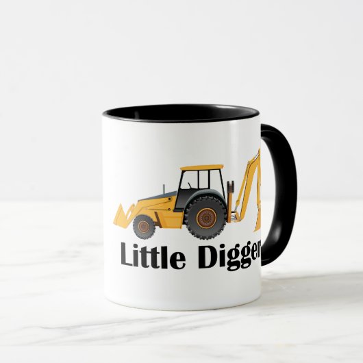 Little Digger - Black 11 oz Ringer Tasse (VorderseiteRechts)