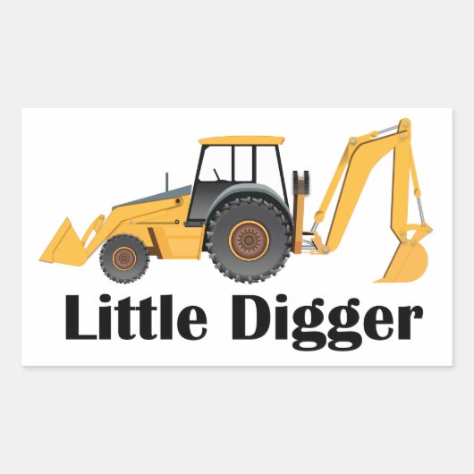 Little Digger - Klebekleber, glänzende Rechteckiger Aufkleber (Vorderseite)