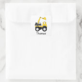Little Digger Personalised Kid's Quadratischer Aufkleber (Tasche)