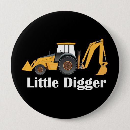 Little Digger - Riesiger, 1,5 mm runder Knopf  Button (Vorderseite)