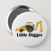 Little Digger - Riesiger, 1,5 mm runder Knopf  Button (Vorne & Hinten)