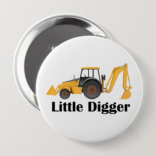 Little Digger - Riesiger, 1,5 mm runder Knopf  Button (Vorne & Hinten)