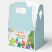Little Dino 1st Birthday Favor Box Geschenkschachtel (Geöffnet)