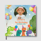 Little Dino 1st Birthday Gästebuch (Vorderseite)