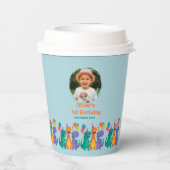 Little Dino 1st Birthday Paper cup Pappbecher (Rückseite)