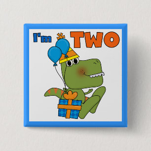 Little Dino 2. Geburtstag Tshirts und Geschenke Button