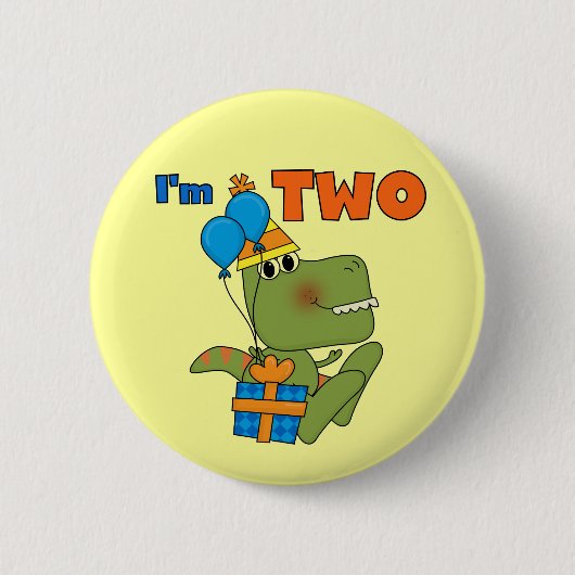 Little Dino 2. Geburtstag Tshirts und Geschenke Button (Vorderseite)