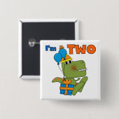 Little Dino 2. Geburtstag Tshirts und Geschenke Button (Vorne & Hinten)