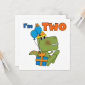 Little Dino 2. Geburtstag Tshirts und Geschenke Karte (Vorderseite/Rückseite Beispiel)