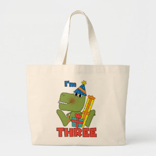 Little Dino 3. Geburtstag Tshirts und Geschenke Jumbo Stoffbeutel