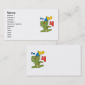 Little Dino 4. Geburtstag Tshirts und Geschenke Visitenkarte (Vorne/Hinten)