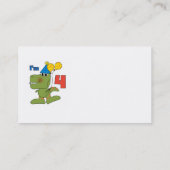 Little Dino 4. Geburtstag Tshirts und Geschenke Visitenkarte (Rückseite)