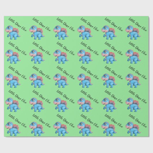 Little Dino auf dem Way Baby Shower Wrapping Paper Geschenkpapier (Flach)