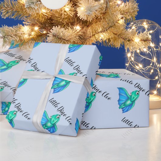 Little Dino auf dem Way Baby Shower Wrapping Paper Geschenkpapier (Feiertage)