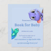 Little Dino auf dem Way Blue Book for Baby Shower (Vorne/Hinten)