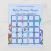 Little Dino auf dem Weg Greener Baby Dusche Bingo Flyer (Vorne)