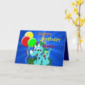Little Dino Birthday Card Karte (Gelbe Blume)