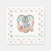 Little Dino Birthday Personalized Serviette (Vorderseite)