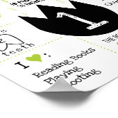 Little Dino Dinosaur Theme Stomp und Chomp Green Poster (Ecke)