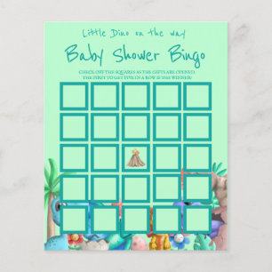 Little Dino on Way Greenery Baby Shower Bingo