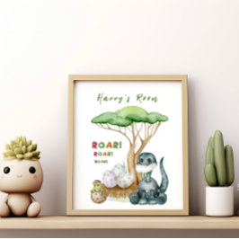 Little Dinosaur Baby Kinderzimmer Poster | Babyges