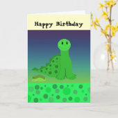 Little Dinosaur Birthday Karte (Gelbe Blume)