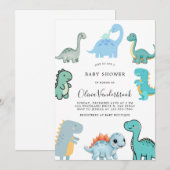 Little Dinosaur Cute Baby Shower Einladung (Vorne/Hinten)