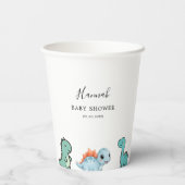 Little Dinosaur Cute Baby Shower Pappbecher (Rückseite)