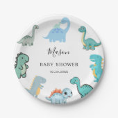 Little Dinosaur Cute Baby Shower Pappteller (Vorderseite)