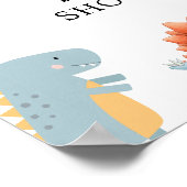 Little Dinosaur Cute Baby Shower Poster (Ecke)